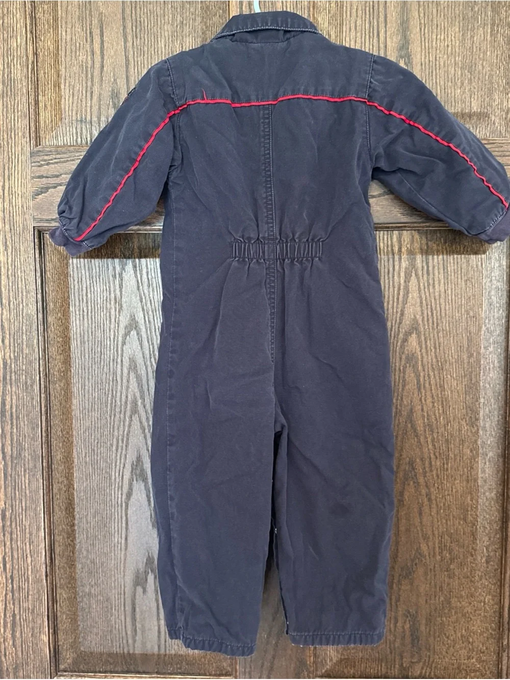Vintage Gymboree Baby Coverall Flight Suit Romper size 18-24 months Navy Red